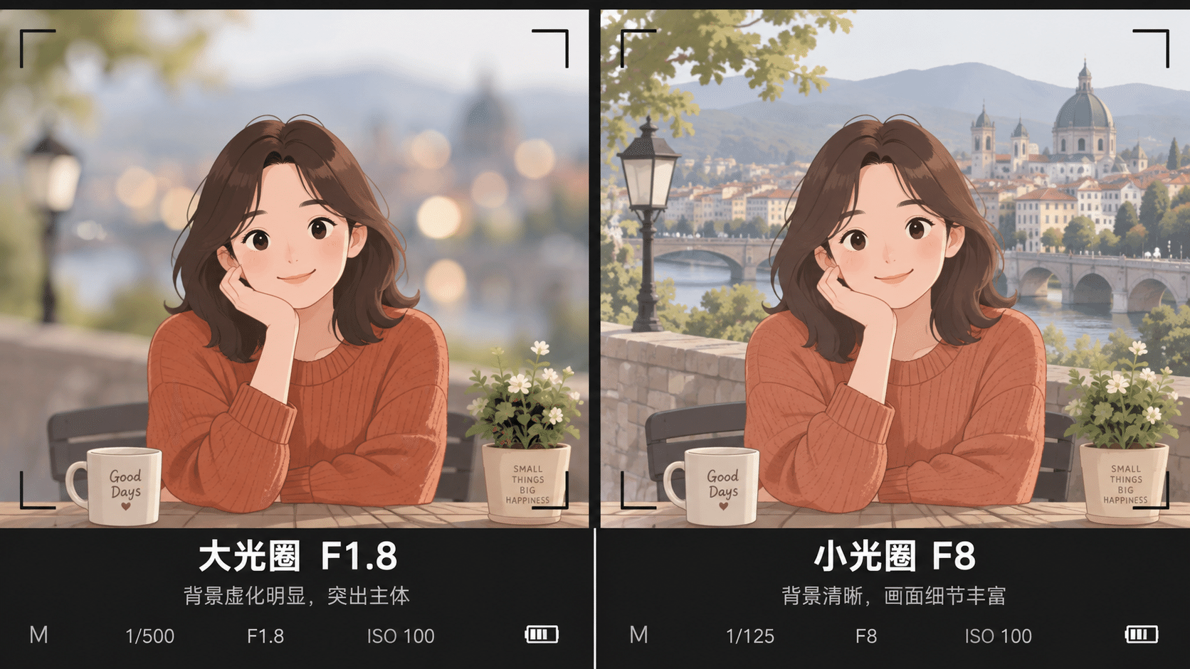 光圈对比