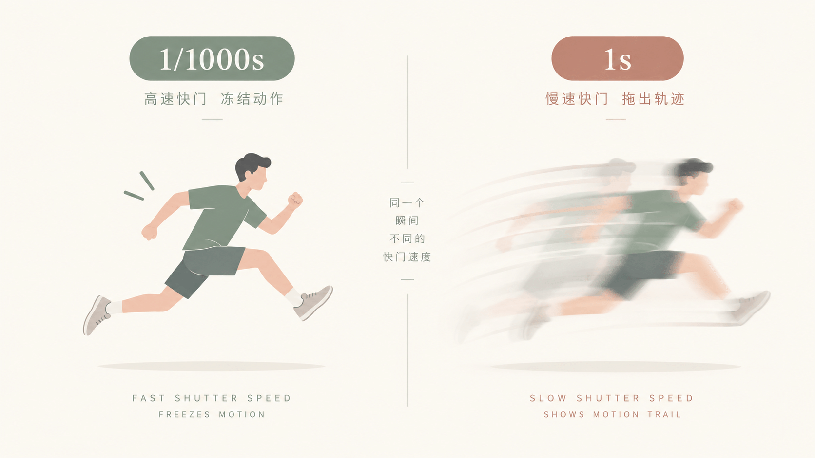 快门速度与运动状态对比