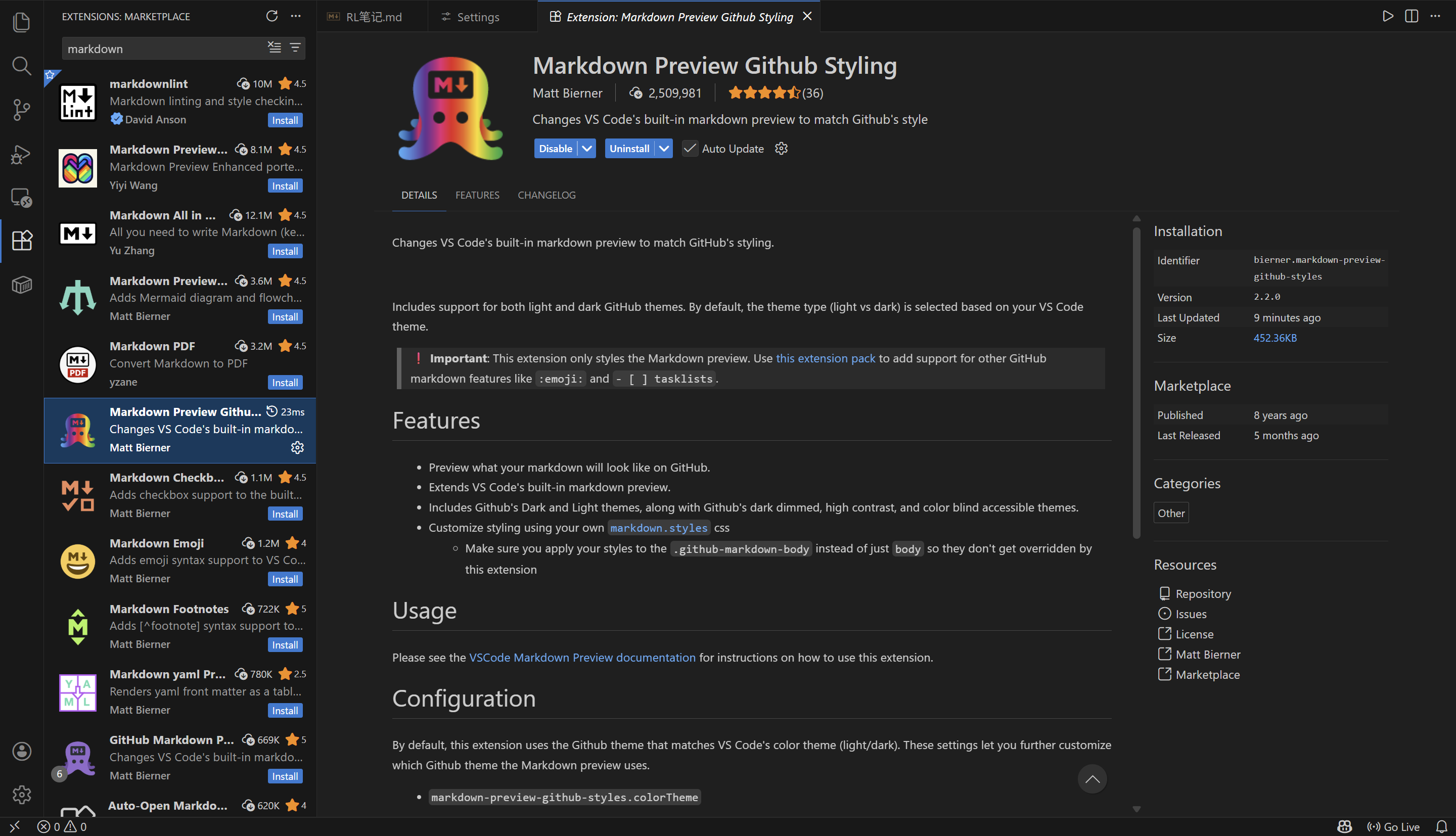 Markdown Preview Github Styling